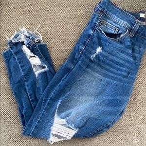 Low Rise Distressed Jeans